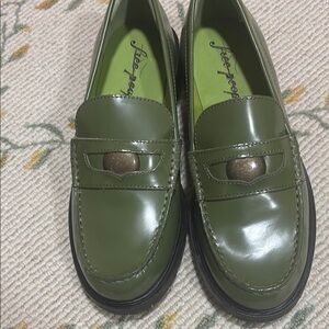 Free People Olive Green LIV Loafers